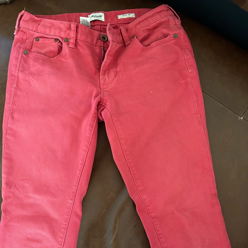 Madewell Women’s Rail Straight Leg Jeans - Red - 28. Used in good condition